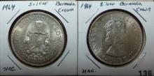 (2) 1964 UNC Bermuda Crowns (Silver).