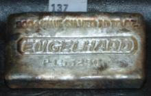 Vintage 10 Ozt. Engelhard Silver Poured Bar (circa 1980's).