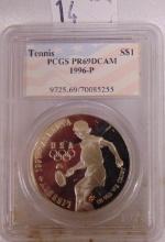 1996-P Tennis $1 PCGS PR69 Silver Dollar.