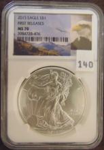 2015 Silver Eagle NGC MS70 (first releases).