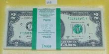$200 face value (100 notes) 2017A $2 FRN UNC (consecutive).