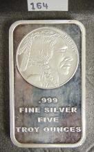 5 Troy Oz. .999 Silvertowne Silver Bar.