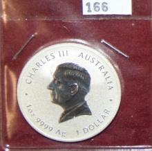 2025 Australia 1 Troy Oz. .9999 Silver "Year of Snake" Charles III.