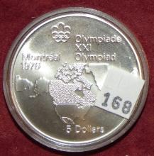 1973 (1976) Canada Montreal Olympics $5 .925 Silver .722 ozt. ASW.