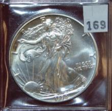 1994 Silver Eagle MS (toned, second lowest mintage).