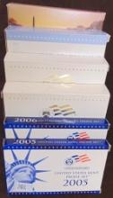 (6) U.S. Mint Proof Sets: 2005, 2006, 2007, 2008, 2009, 2014.