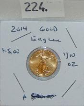 2014 1/10 Oz. $5 Gold Eagle.