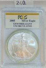 2005 Silver Eagle PCGS GEM UNC.