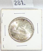 1966 Italy 500 Lire UNC .835 Silver.