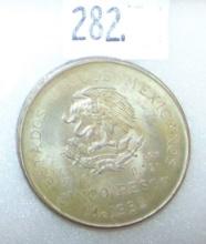 1952 Mexico 5 Pesos .720 Silver.