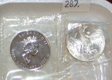 (2) Canada and Mexico Silver Coins (2 Oz. total).