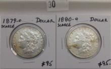 1879-O, 1880-O Morgan Dollars.