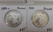 1899-O, 1900 Morgan Dollars.