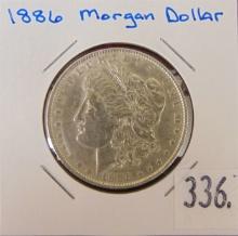 1886 Morgan Dollar AU.