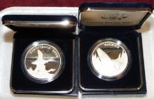 (2) 2003 U.S. Mint National Wildlife Refuge 90% Silver Medals.