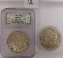 1883, 1921-S Morgan Dollars.