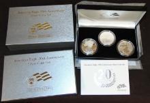 American Eagle 20th Anniversary Silver Coin Set (3pcs.).