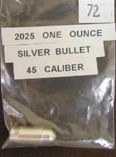 2025 1 Oz. .999 Silver Bullet (45 caliber).