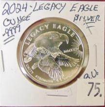 2024 Legacy Eagle 1 Oz. .9999 Silver $1 Charles III.