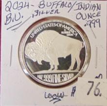 2024 Indian/Buffalo 1 Oz. .999 Silver Round.