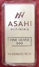 2024 Asahi 10 Troy Oz. .999 Silver Bar.