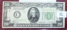 Series of 1934 C $20 FRN UNC.