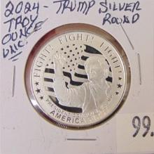 2024 Trump 1 Troy Oz. .999 Silver Round "Fight, Fight, Fight".