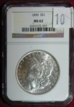 1890 Morgan Dollar NGC MS62.