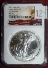 2021 Silver Eagle T-2 First Release NGC MS70.