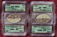 1997, 1999 Silver Eagle ICG MS69, MS69.