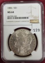 1886 Morgan Dollar NGC MS64.