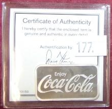 2023 Coca-Cola 1 Oz. .999 Silver Bar. WOW!
