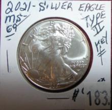 2021 Silver Eagle T-2 First Release MS69.