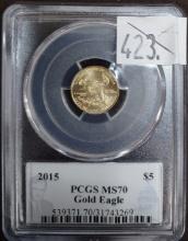 2015 1/10th Oz. Gold Eagle PCGS MS70.