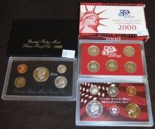 1995-S, 2000 U.S. Silver Proof Sets.