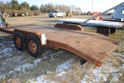 1987 Homemade Trailer, 7'x18', slide in ramps, side toolbox