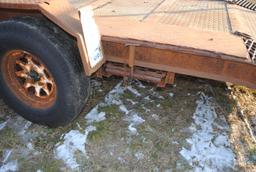 1987 Homemade Trailer, 7'x18', slide in ramps, side toolbox