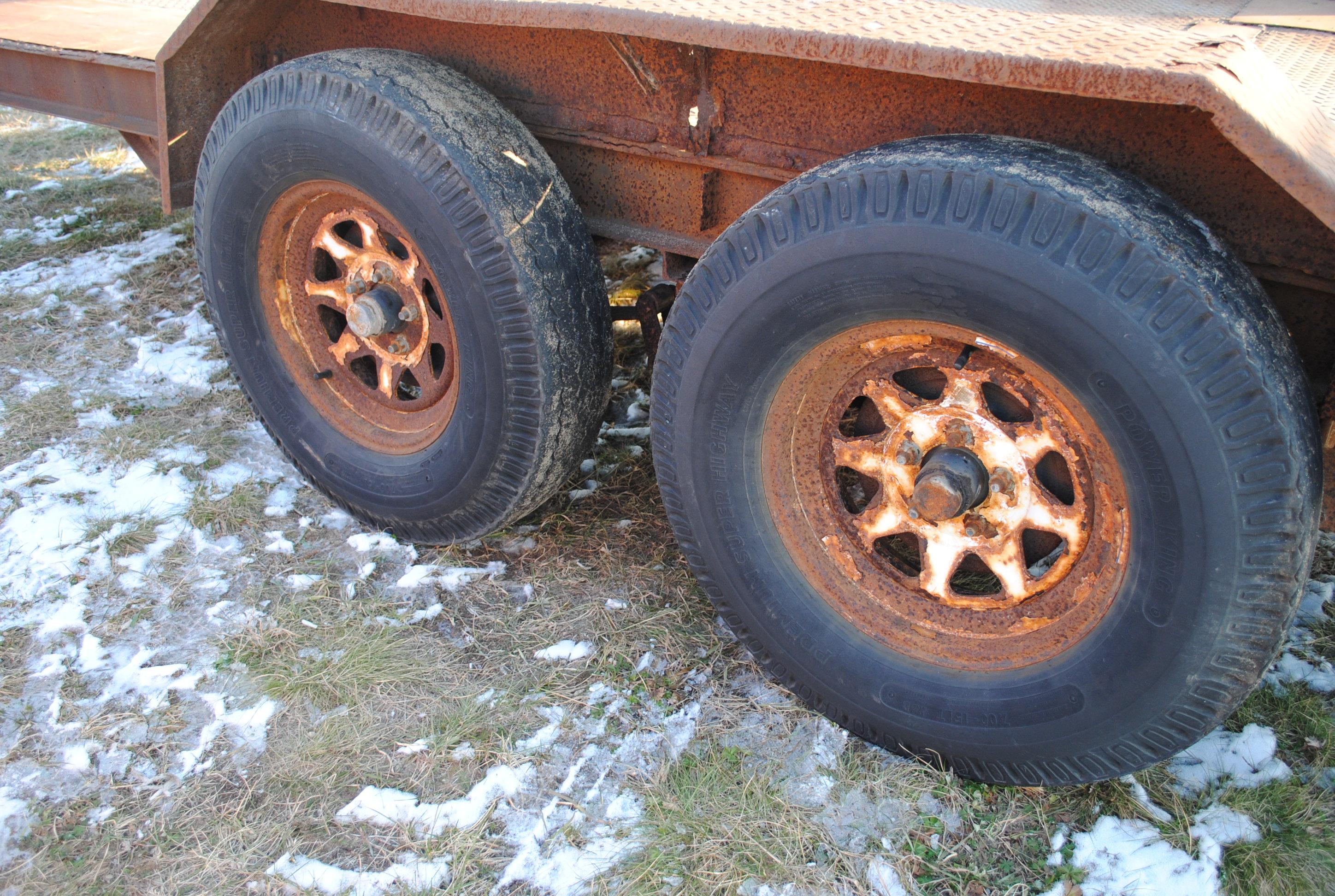 1987 Homemade Trailer, 7'x18', slide in ramps, side toolbox