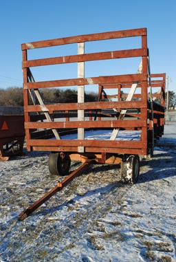 9'x18' Bundle wagon on Huskey running gear, with floatation tires