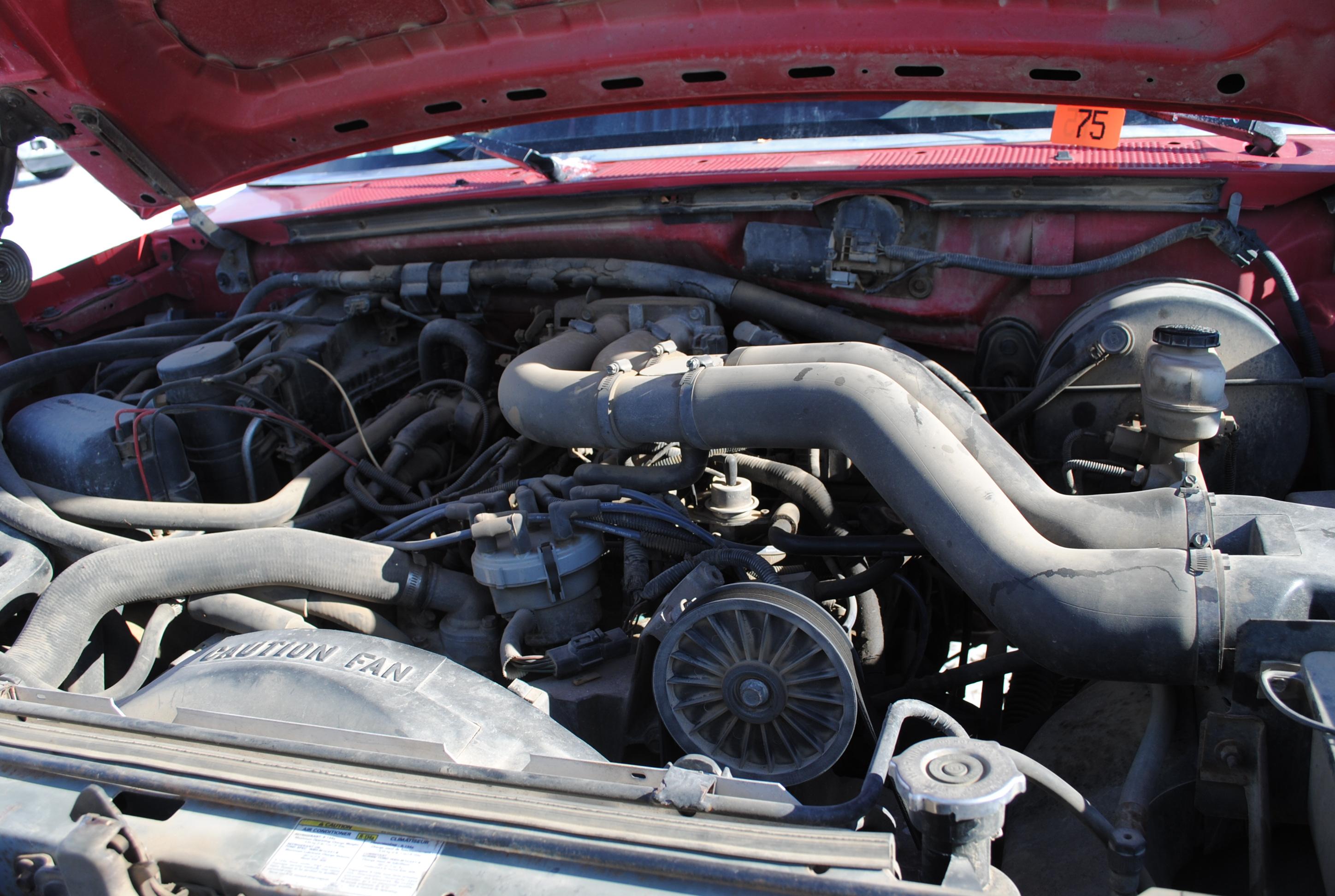 1994 F350, 2WD, 460, V8, Automatic, dually, 94" wide by 8'6" long flatbed with tool boxes, brake con