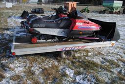 2001 Triton LT snowmobile trailer with tilt bed, salt shield, 10'x8'6", sled locks, permanent licens