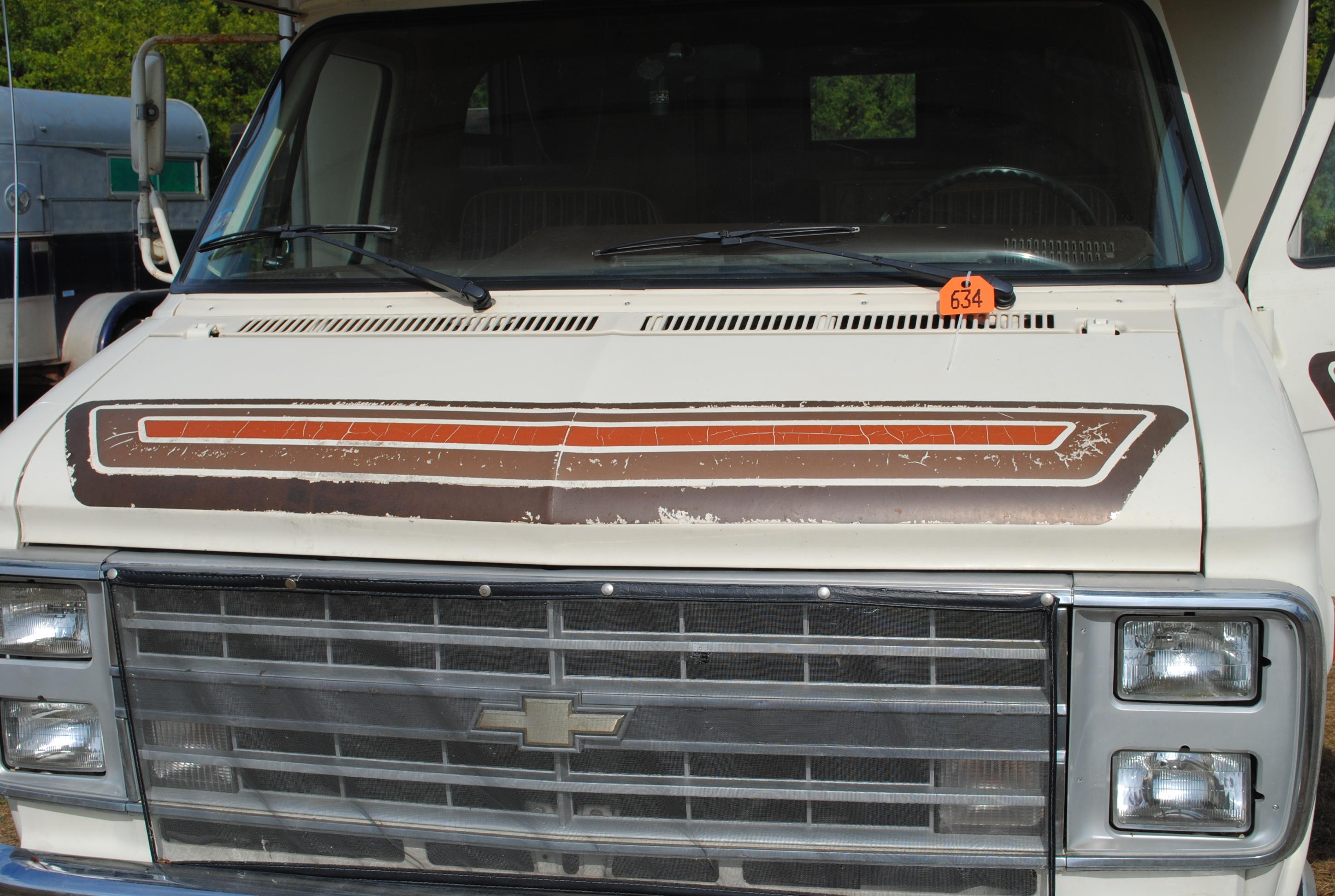 1987 Chevy Van 30 Sprinter by Mallard camper, gas, bed over the top, couch & dinette fold down for s