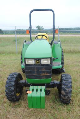John Deere 4300 HST Utility Tractor, Front-wheel assist, 3-point, hydrostatic, mid-mount pto, has jo
