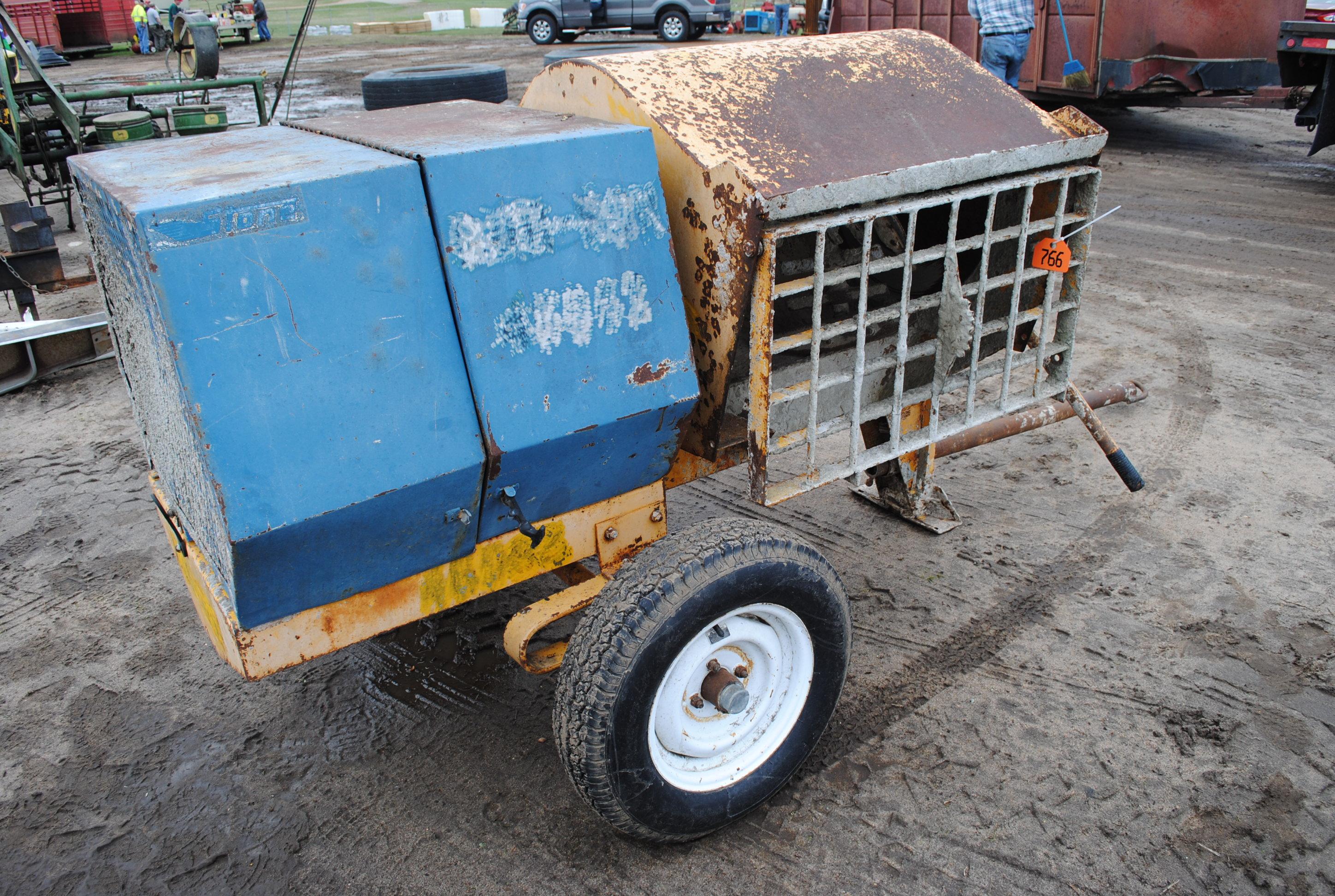 Cement mixer, owner states "carb just cleaned, new spark plug, just changed oil, gear lube & grease
