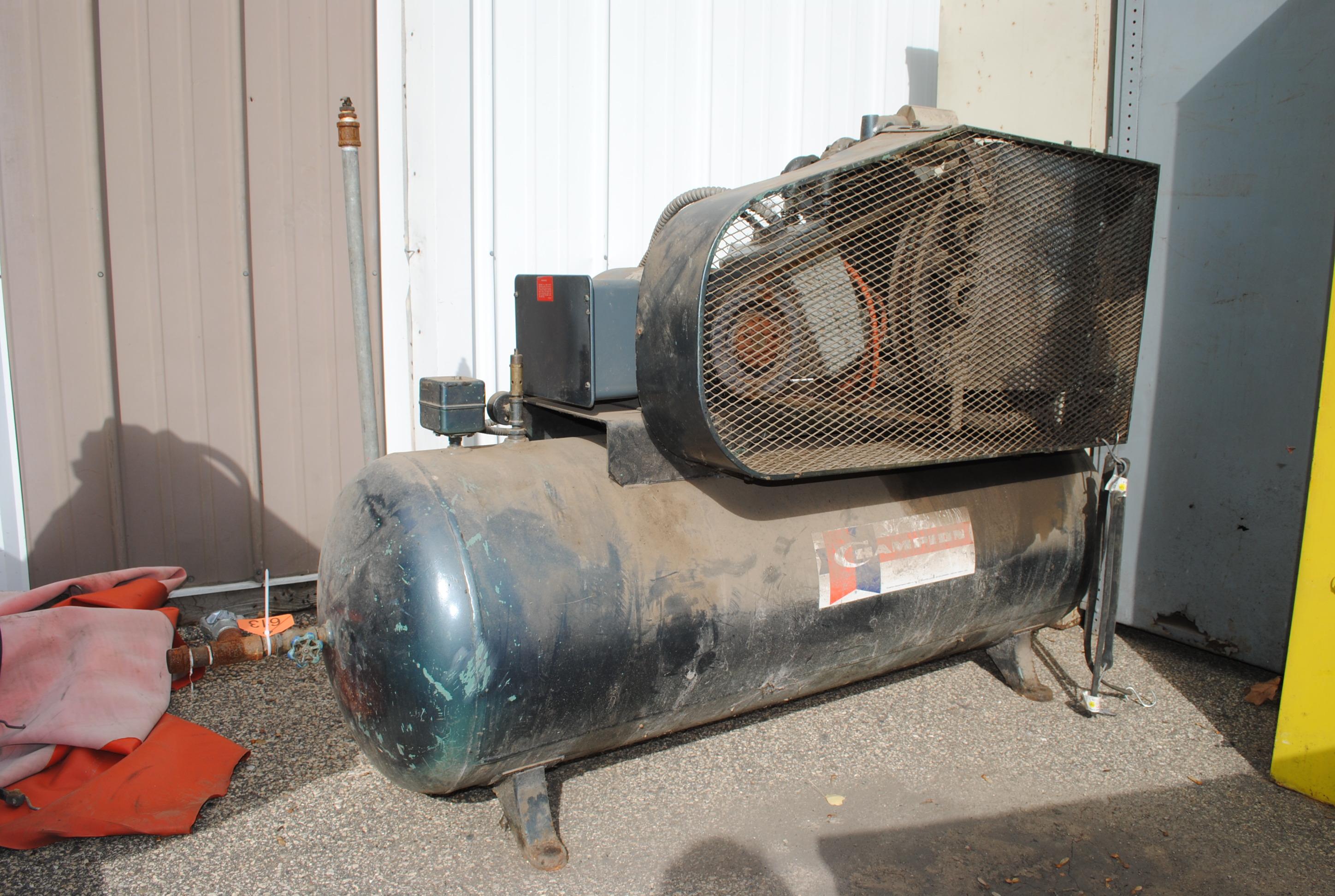 Champion 80+/- Gallon Single Phase 220 Air Compressor, recently being used in shop