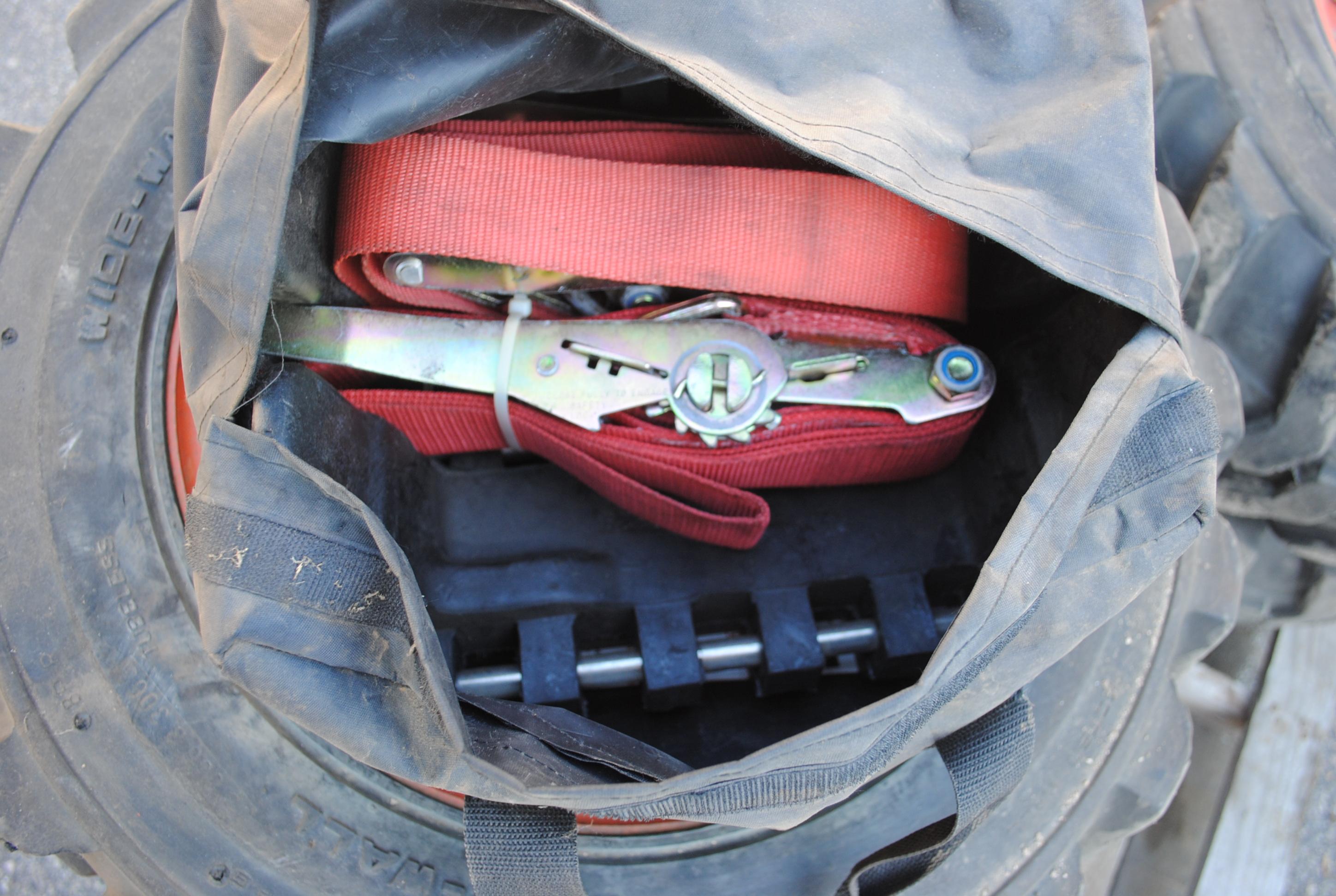 Over the Tire Rubber Tracks with tires and wheels and installation tools, fits S185, tires are 27-10