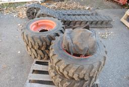 Over the Tire Rubber Tracks with tires and wheels and installation tools, fits S185, tires are 27-10
