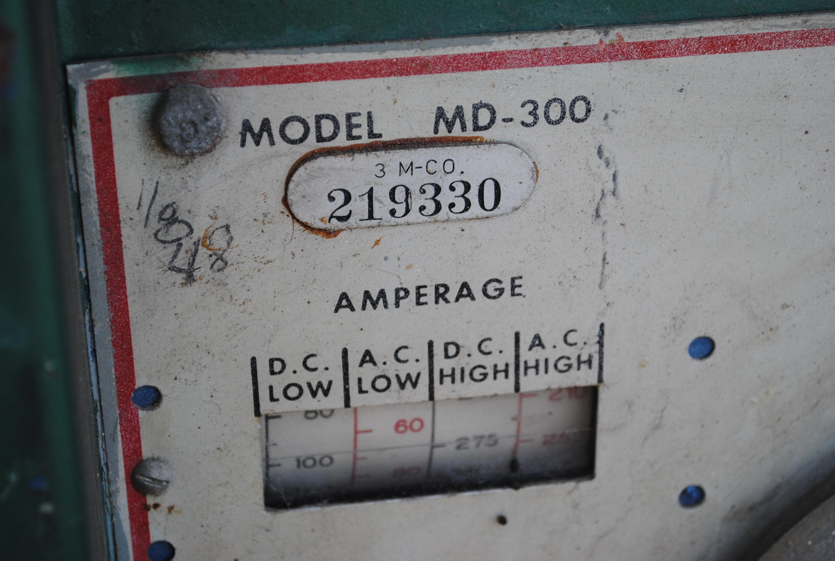 Miller AC/DC Arc Welder, Model MD-300, no leads, on cart, works