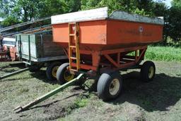 J&M Gravity Box, approx. 150 bu. on John Deere running gear