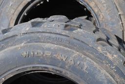 Set of 4 Skidloader tires, Wide Wall 12-16.5 (sell as set)